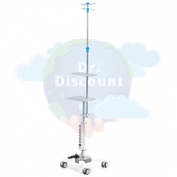 МЕТ FM-160.1. Инфузионная стойка-штатив с двумя полками для шприцевых насосов и мониторов слежения